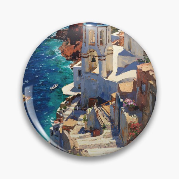 Item preview, Santorini Whitewashed Buildings and Blue Rooftops Over the Aegean designed and sold by daila70.