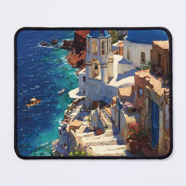 Item preview, Santorini Whitewashed Buildings and Blue Rooftops Over the Aegean designed and sold by daila70.
