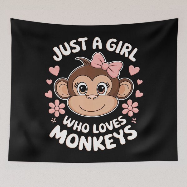 Item preview, Just A Girl Who Loves Monkeys Cute Monkey Heart designed and sold by AdellGretchen.