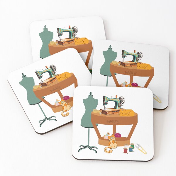 Item preview, Vintage Sewing Machine & Sleepy Cat. designed and sold by KittenAndCo.