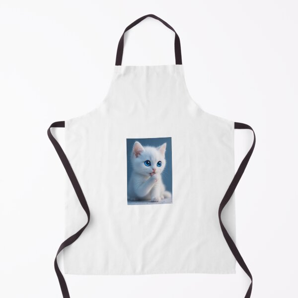 Item preview, Blue Diamond Baby Kitten – Sparkling White Fantasy Cat Art designed and sold by LovelyCatGalaxy.