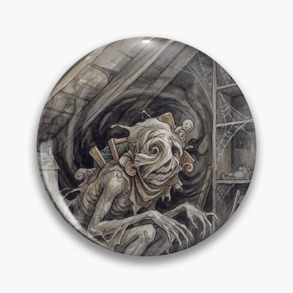 Item preview, Boggart Attic Transformation creature of folklore watercolor artwork illustration designed and sold by Vintage Designs +.