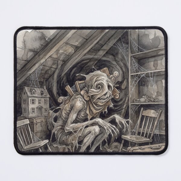 Item preview, Boggart Attic Transformation creature of folklore watercolor artwork illustration designed and sold by Vintage Designs +.