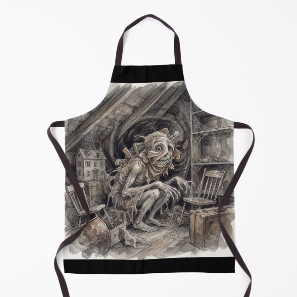 Item preview, Boggart Attic Transformation creature of folklore watercolor artwork illustration designed and sold by Vintage Designs +.