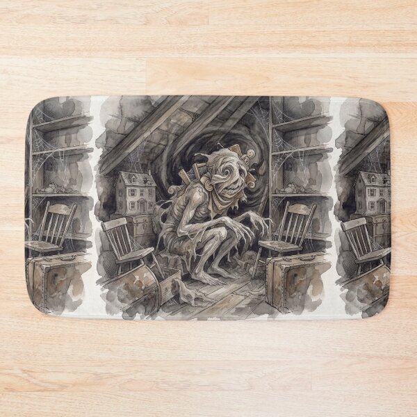 Item preview, Boggart Attic Transformation creature of folklore watercolor artwork illustration designed and sold by Vintage Designs +.