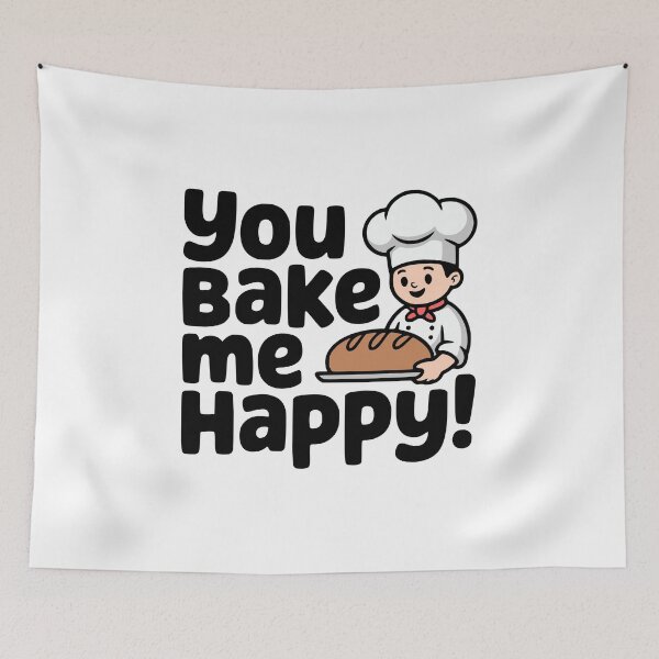 Item preview, You Bake Me Happy! Cute Bakers Pun designed and sold by PMCreative.