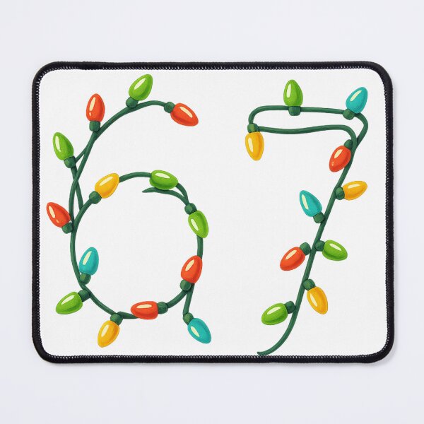 Item preview, “67” Christmas Lights Design – Festive Geeky Fan Art designed and sold by The Sandy Design Store.