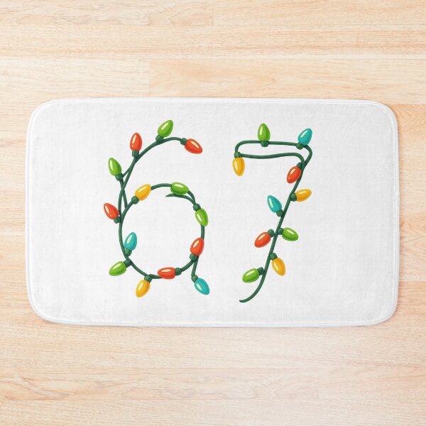 Item preview, “67” Christmas Lights Design – Festive Geeky Fan Art designed and sold by Sandy's Cheeky Studio.