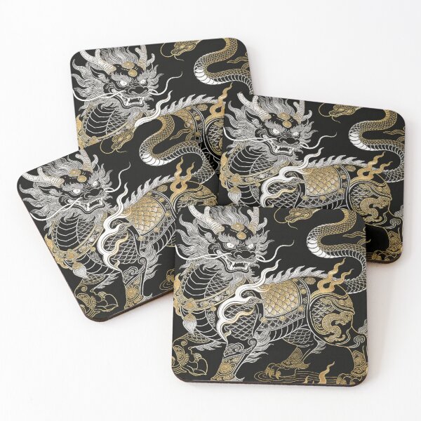 Item preview, Divine Golden Qilin & Dragon Black Lacquer Style designed and sold by zzz888.