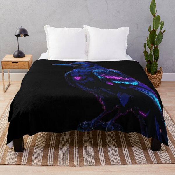Item preview, Neon Cyber Raven – Retro Synthwave Crow with Futuristic City Glow designed and sold by Visualynx.