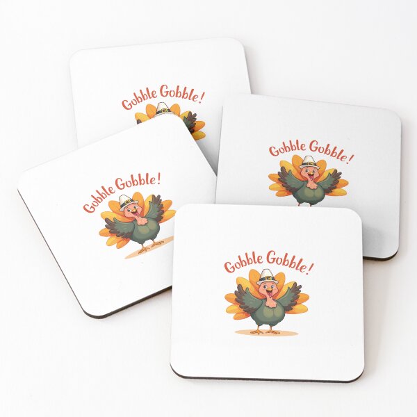 Item preview, A smiling turkey wearing a pilgrim hat saying “Gobble Gobble!” designed and sold by STICKERS FOR SALE NOW.