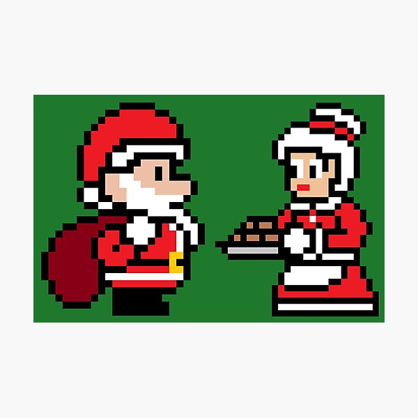 Item preview, 8-bit Christmas Santa and Mrs. Claus designed and sold by IORS.