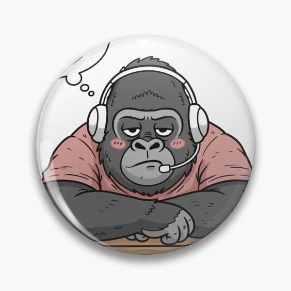 Item preview, Lazy Gorilla Gamer with Headset designed and sold by holywarter.