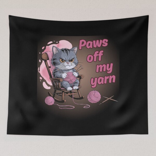 Item preview, Paws Off My Yarn - Cat Knitting designed and sold by MicheleDanita.