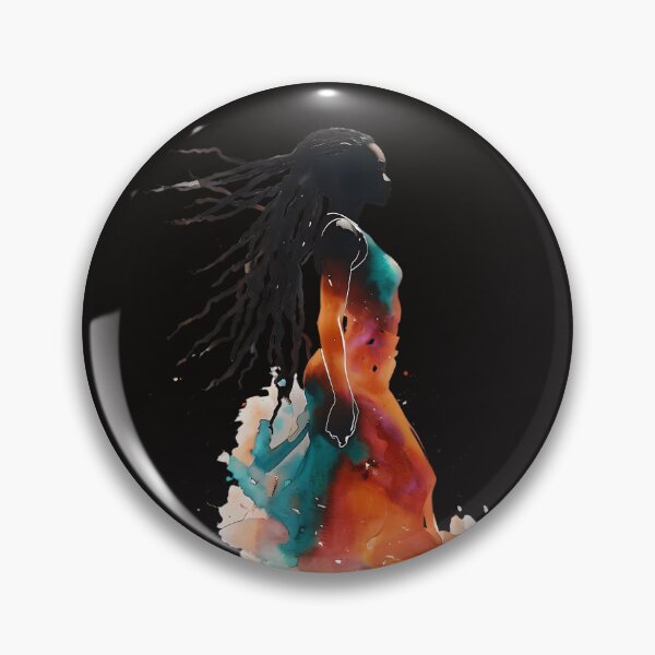 Item preview, Watercolor Silhouette Black Woman with Long Locs Art designed and sold by WHDProduction45.