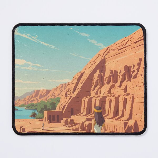 Item preview, Girl Gazing at Abu Simbel Temples in Pastel Light designed and sold by JacksoonLester.