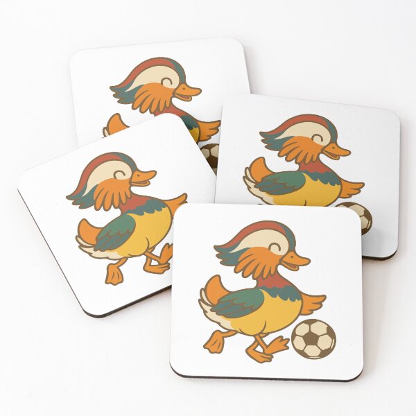 Item preview, Cute Mandarin Duck Playing Football – Fun Cartoon Sports designed and sold by ArtiFize Store.