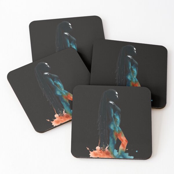 Item preview, Watercolor Silhouette Black Woman with Long Locs Art designed and sold by WHDProduction45.