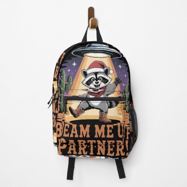Item preview, Beam Me Up Partner – Alien Cowboy Raccoon designed and sold by Parallel Fold.