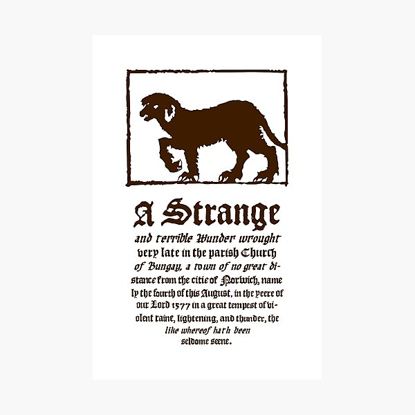 Item preview, Black Shuck "A Strange and Terrible Wonder" - East Anglian Folk Lore (dark brown) designed and sold by Larkwort.