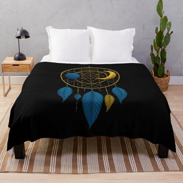 Artikelvorschau, Geometrischer Traumfänger – Mond und Federn Kunst entworfen und verkauft von Jack’s Shirts Craft.