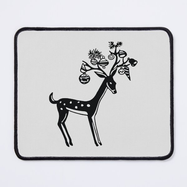 Item preview, Christmas Deer With Ornaments – Vintage Line Art Holiday Design designed and sold by AzizamWorks.