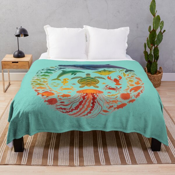 Item preview, Rainbow Sea Life Circle Illustration designed and sold by MyTshirtArt.