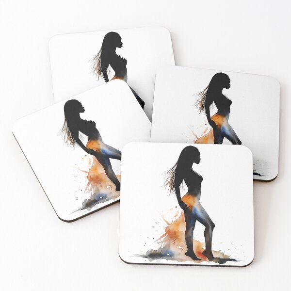 Item preview, Watercolor Silhouette Black Woman with Long Locs Art designed and sold by WHDProduction45.
