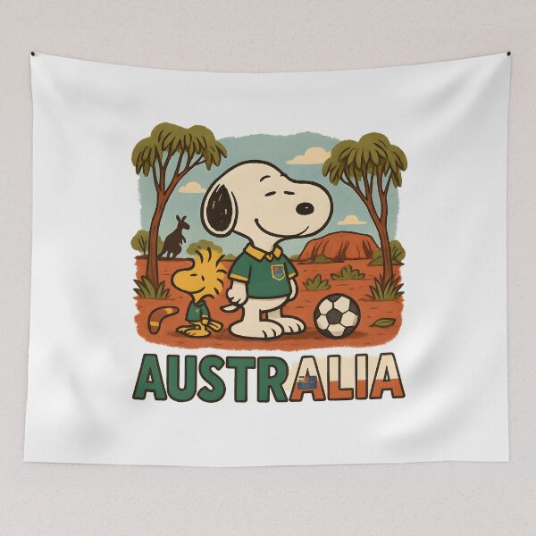 Item preview, Snoopy in Australia – Dog & Bird at Uluru with Flag Shirts designed and sold by Tidal Arts.