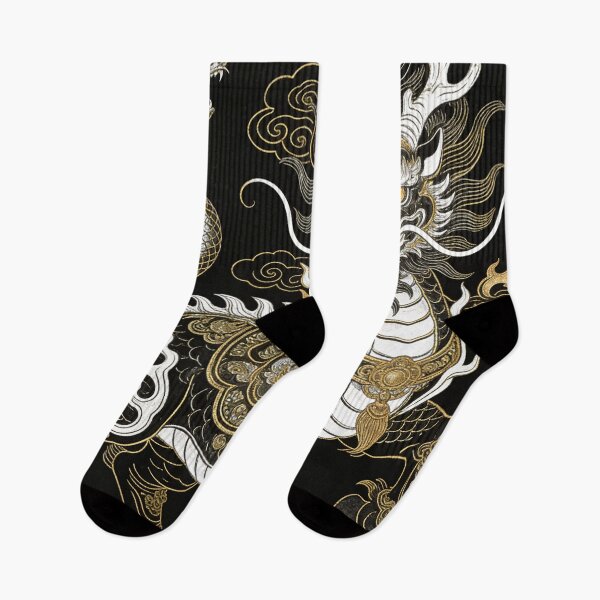 Item preview, Majestic Silver & Gold Chinese Dragon Black Art designed and sold by zzz888.