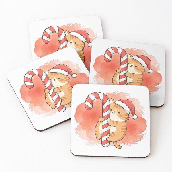 Item preview, Christmas Cat – Ginger Hugging a Candy Cane designed and sold by FestiveFelines.
