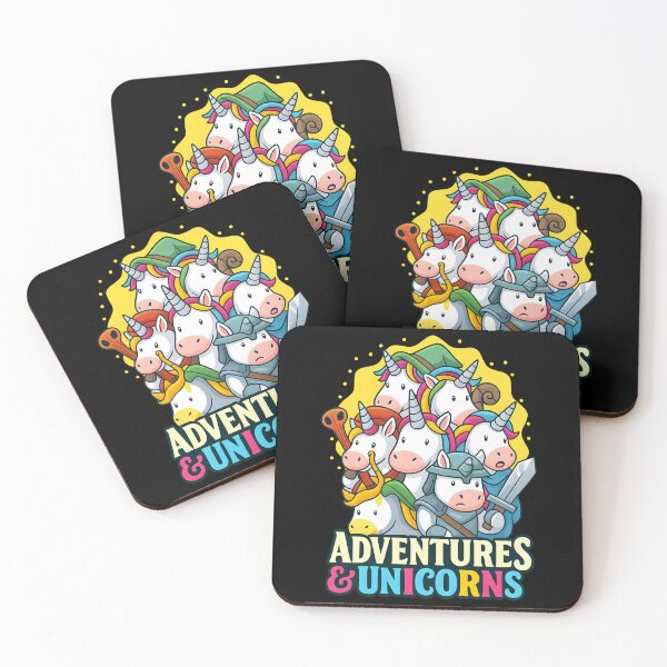 Item preview, Cute RPG Unicorn Adventure Warriors Fantasy Cartoon Design designed and sold by DrawHandArt.