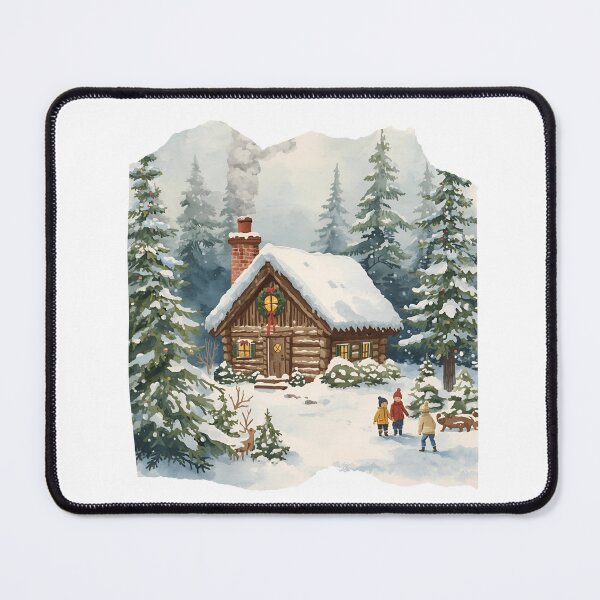 Item preview, Christmas Cabin in the Woods – Cozy Winter Forest Retreat designed and sold by MiszungART.