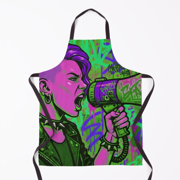 Item preview, Radical Voice Punk Activism - Neon Pink and Purple Side Shave Street Art designed and sold by AldenTees.