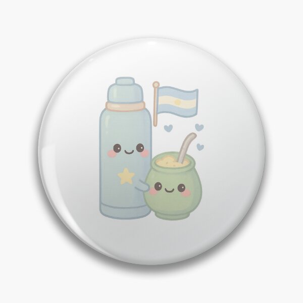 Item preview, "Friends of Mate" – Thermos, Mate and Kawaii Argentine Flag designed and sold by JDArt.