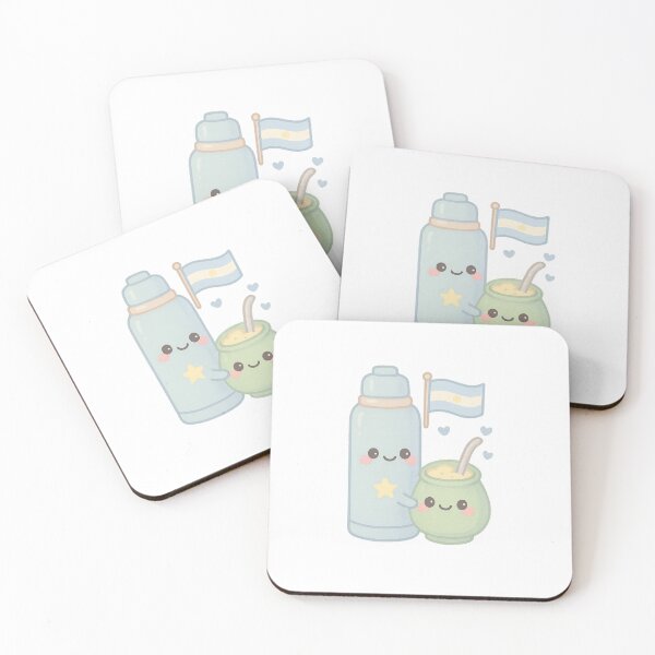 Item preview, "Friends of Mate" – Thermos, Mate and Kawaii Argentine Flag designed and sold by JDArt.
