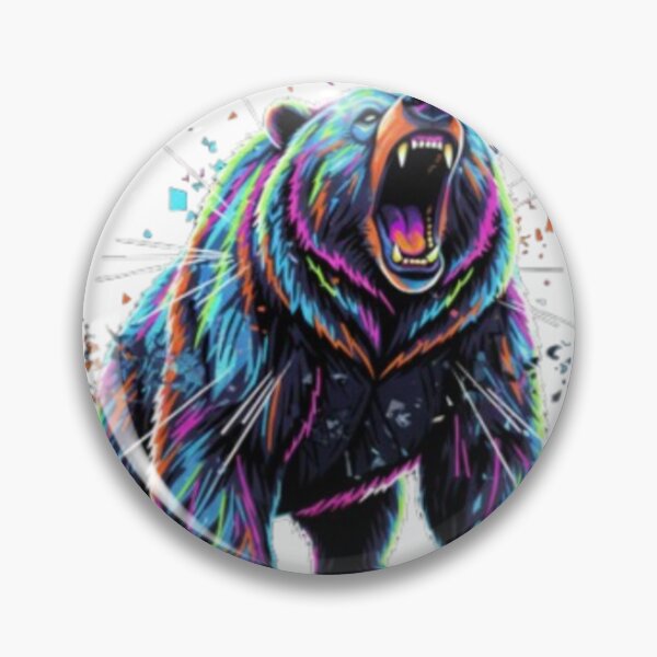 Item preview, Roaring Bear – Geometric Neon Effect designed and sold by mari0n980.
