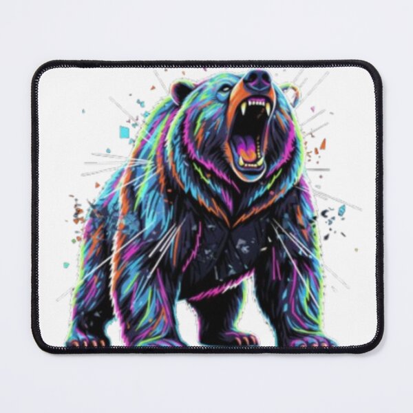 Item preview, Roaring Bear – Geometric Neon Effect designed and sold by mari0n980.