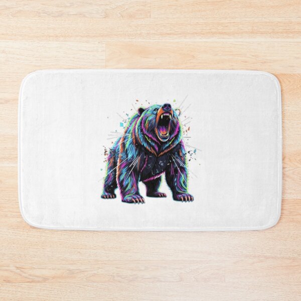 Item preview, Roaring Bear – Geometric Neon Effect designed and sold by mari0n980.