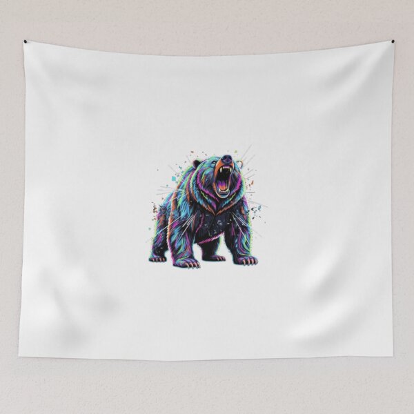 Item preview, Roaring Bear – Geometric Neon Effect designed and sold by mari0n980.