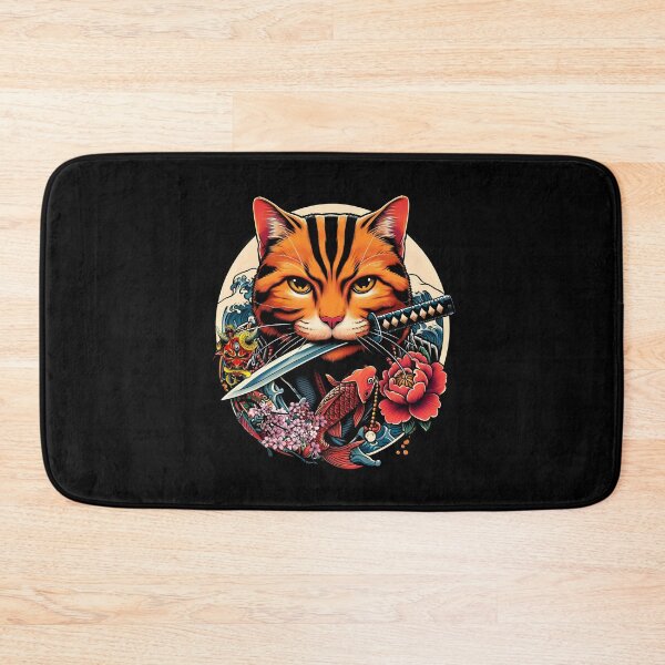 Item preview, Fierce Samurai Cat and Koi designed and sold by Lineer22.