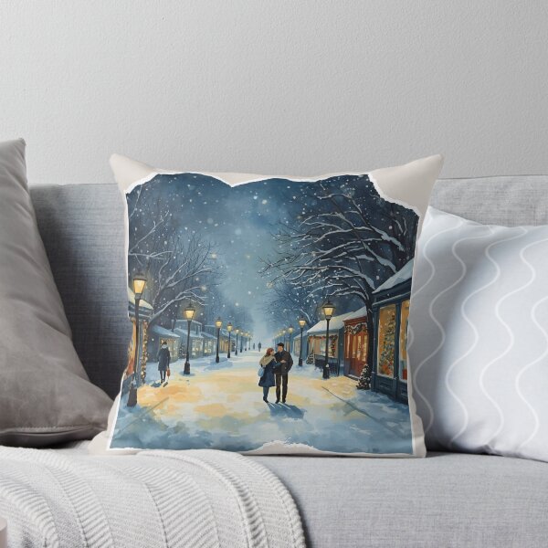 Item preview, Snowy Christmas Street at Night – Romantic Winter City Walk designed and sold by MiszungART.
