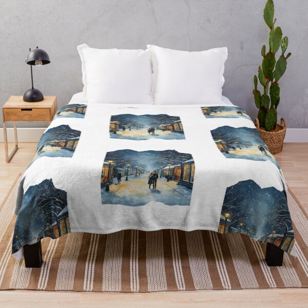 Item preview, Snowy Christmas Street at Night – Romantic Winter City Walk designed and sold by MiszungART.