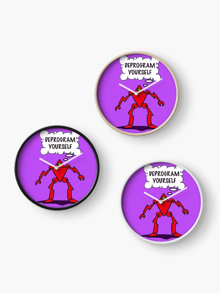 Thumbnail 3 of 4, Clock, DEPROGRAM yourself  designed and sold by Rolling Fool  London street  Art Style .