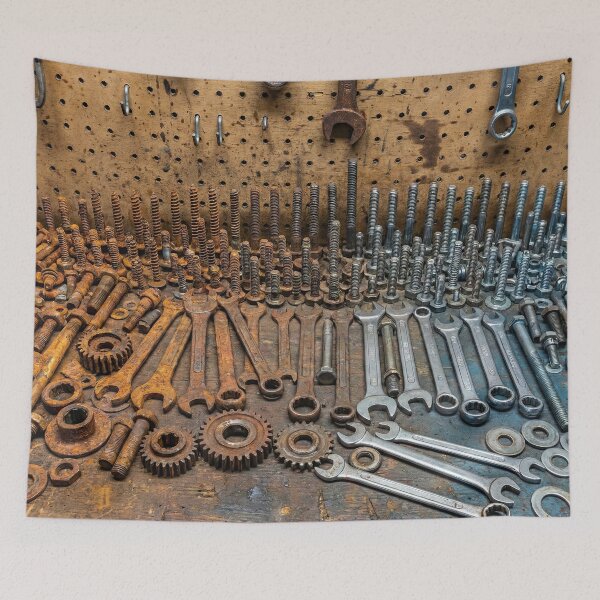Item preview, Grandpa's Workshop - Rusty Tools Knolling designed and sold by SavinMercantile.