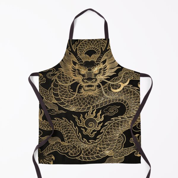 Item preview, Majestic Golden Chinese Dragon in Clouds Black Art designed and sold by zzz888.