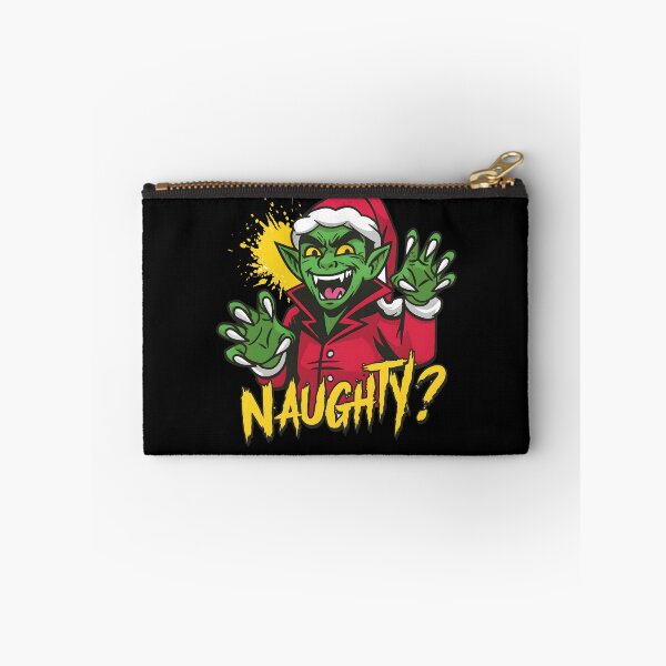 Item preview, Funny Naughty Christmas green Goblin Monster Holiday Mischief Cartoon  designed and sold by DrawHandArt.