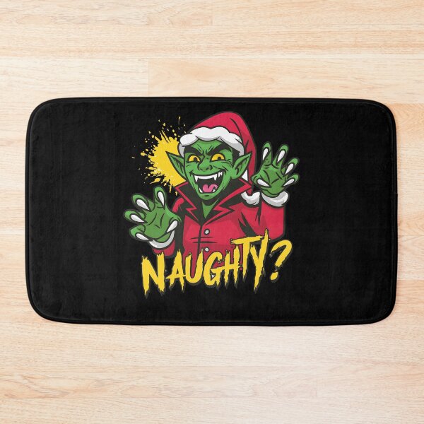 Item preview, Funny Naughty Christmas green Goblin Monster Holiday Mischief Cartoon  designed and sold by DrawHandArt.