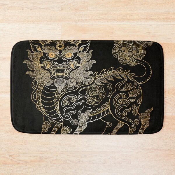 Item preview, Majestic Golden Qilin Lion Guardian Embroidery Style designed and sold by zzz888.