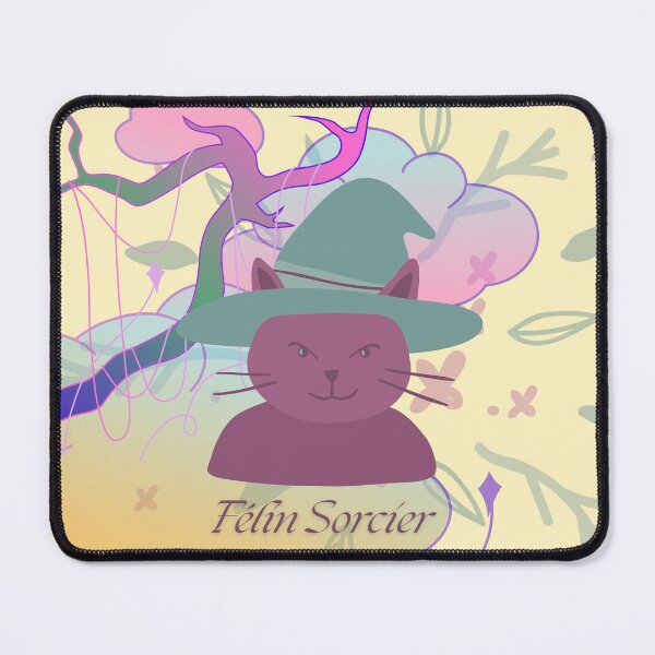 Item preview, Witch Cat – Mischievous cat with a witch's hat | Magical pastel illustration designed and sold by Unefleuralafois.